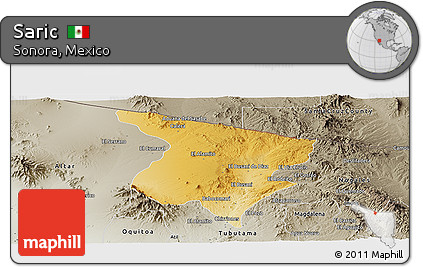 Physical Panoramic Map of Saric, semi-desaturated