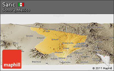 Physical Panoramic Map of Saric, semi-desaturated