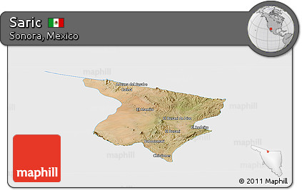 Satellite Panoramic Map of Saric, single color outside