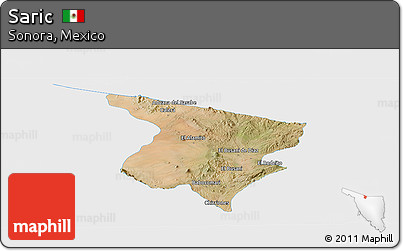 Satellite Panoramic Map of Saric, single color outside