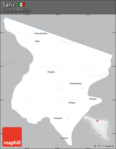 Gray Simple Map of Saric, single color outside
