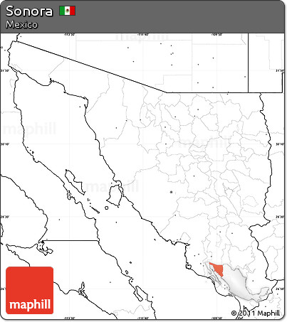 Blank Simple Map of Sonora, no labels