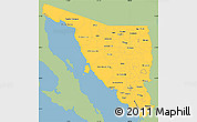 Savanna Style Simple Map of Sonora, single color outside