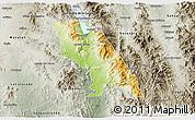 Physical 3D Map of Soyopa, semi-desaturated