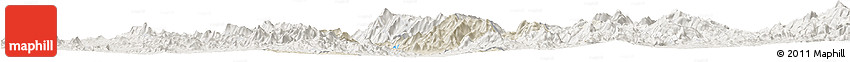 Shaded Relief Horizon Map of Soyopa, lighten