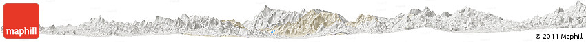 Shaded Relief Horizon Map of Soyopa, lighten, semi-desaturated