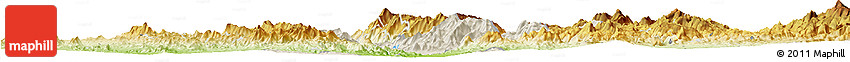 Shaded Relief Horizon Map of Soyopa, physical outside