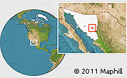 Satellite Location Map of Soyopa, highlighted parent region
