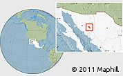 Savanna Style Location Map of Soyopa, highlighted country, hill shading