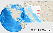 Shaded Relief Location Map of Soyopa, highlighted parent region