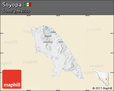 Classic Style Map of Soyopa, single color outside