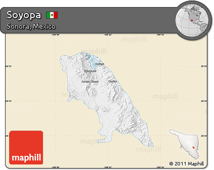 Classic Style Map of Soyopa, single color outside