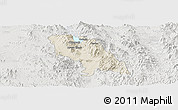 Shaded Relief Panoramic Map of Soyopa, lighten, semi-desaturated