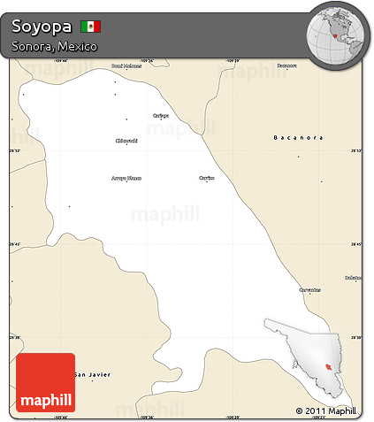 Classic Style Simple Map of Soyopa