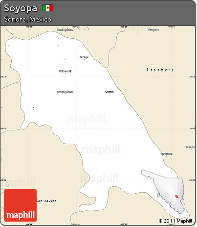 Classic Style Simple Map of Soyopa