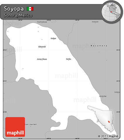Gray Simple Map of Soyopa