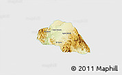 Physical 3D Map of Tepache, single color outside