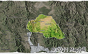 Satellite 3D Map of Tepache, darken, semi-desaturated