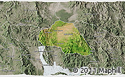 Satellite 3D Map of Tepache, semi-desaturated