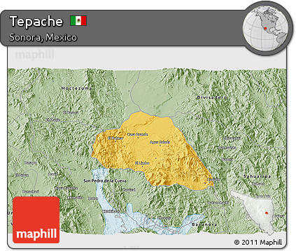 Savanna Style 3D Map of Tepache