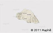 Shaded Relief 3D Map of Tepache, single color outside