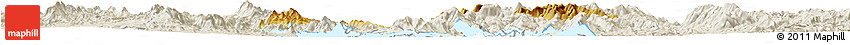 Physical Horizon Map of Tepache, shaded relief outside