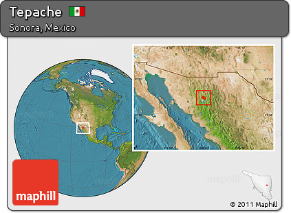 Satellite Location Map of Tepache