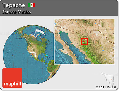Satellite Location Map of Tepache
