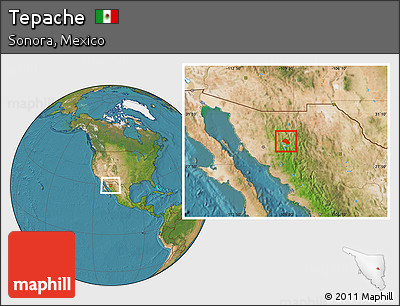 Satellite Location Map of Tepache
