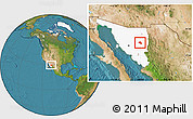 Satellite Location Map of Tepache, highlighted parent region