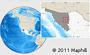 Shaded Relief Location Map of Tepache, highlighted country, highlighted parent region