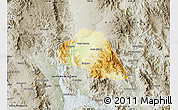 Physical Map of Tepache, semi-desaturated
