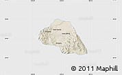 Shaded Relief Map of Tepache, single color outside