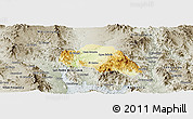 Physical Panoramic Map of Tepache, semi-desaturated
