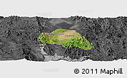 Satellite Panoramic Map of Tepache, darken, desaturated