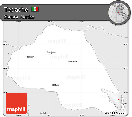 Silver Style Simple Map of Tepache