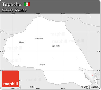 Silver Style Simple Map of Tepache