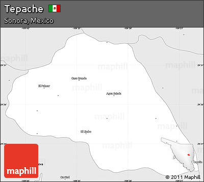 Silver Style Simple Map of Tepache