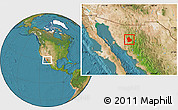 Satellite Location Map of Ures
