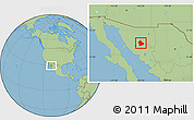 Savanna Style Location Map of Ures