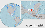 Gray Location Map of Balancan, highlighted parent region, hill shading