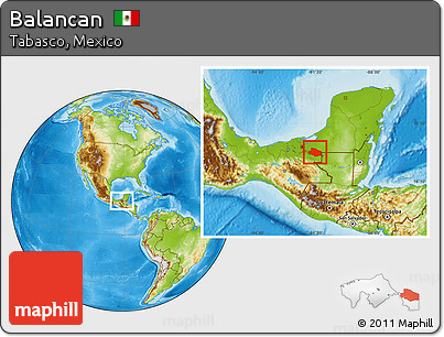 Physical Location Map of Balancan