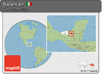 Savanna Style Location Map of Balancan, highlighted parent region