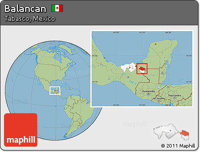 Savanna Style Location Map of Balancan, highlighted parent region