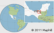 Savanna Style Location Map of Emiliano Zapata, highlighted country, highlighted parent region