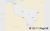 Classic Style 3D Map of Huimanguillo, single color outside