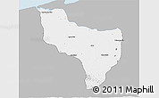 Gray 3D Map of Huimanguillo, single color outside