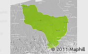 Physical 3D Map of Huimanguillo, lighten, desaturated
