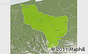 Physical 3D Map of Huimanguillo, semi-desaturated