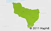Physical 3D Map of Huimanguillo, single color outside